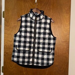 NWT J. Crew Black and White Plaid Vest
